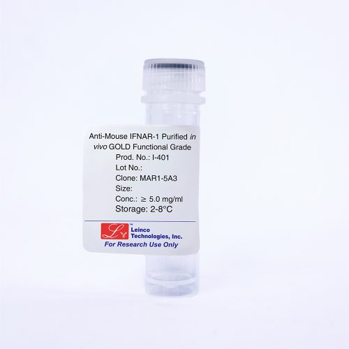 Leinco Prod. No.: I-401 Anti-Mouse IFNAR Clone MAR1-5A3 in vivo GOLD product Vial
