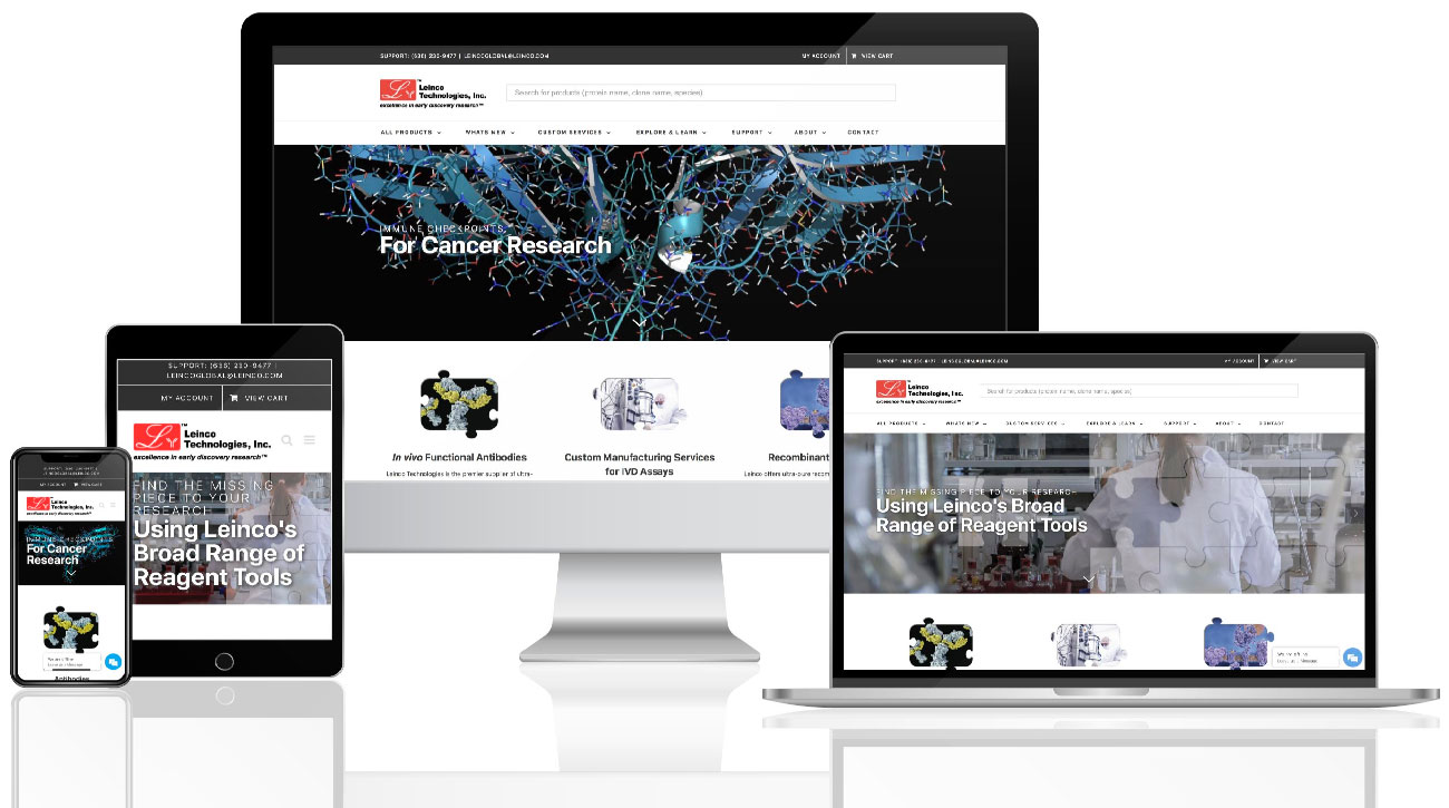 Leinco Technologies new website on multiple devices