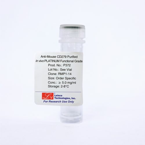 Anti-Mouse CD279 (PD-1) [Clone RMP1-14] — Purified in vivo PLATINUM™ Functional Grade, Product vial — Leinco Prod. No. P372